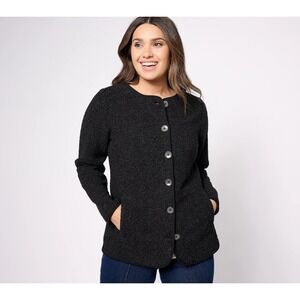 Susan Graver Weekend Knit Boucle‎ Collarless Jacket x-Large.   {#109-U